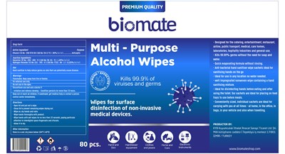 biomate wet wipes 80 pcs-1.jpg 192 ml label NDC:80560-002-01 - biomate wet wipes 80 pcs 1